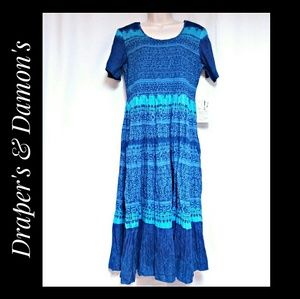 Draper's & Damon's Dresses - Draper's & Damon's Blue Smocked Top Dress Size PM Draper's & Damon's Dresses - Draper's & Damon's Blue Smocked Top Dress Size PM